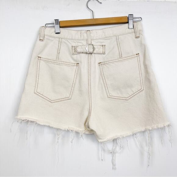 Free People | Jesse High Rise Carpenter Shorts Cream - Picture 4 of 7